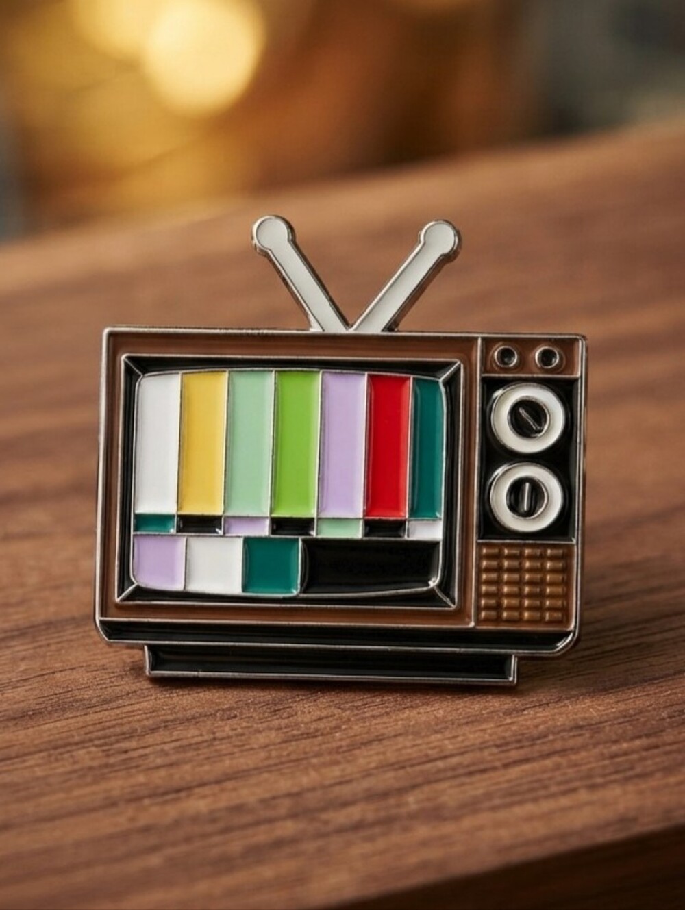 Classic SMPTE Color Bar Test Pattern Broadcast Television Vintage Retro TV Pin